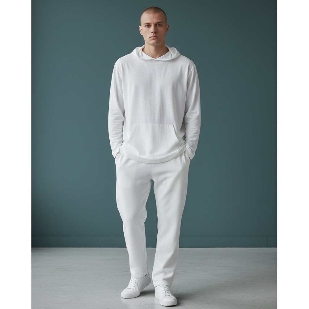Threads 4 Thought Mens Lightweight Pullover Hoodie White  XL‎ NEW